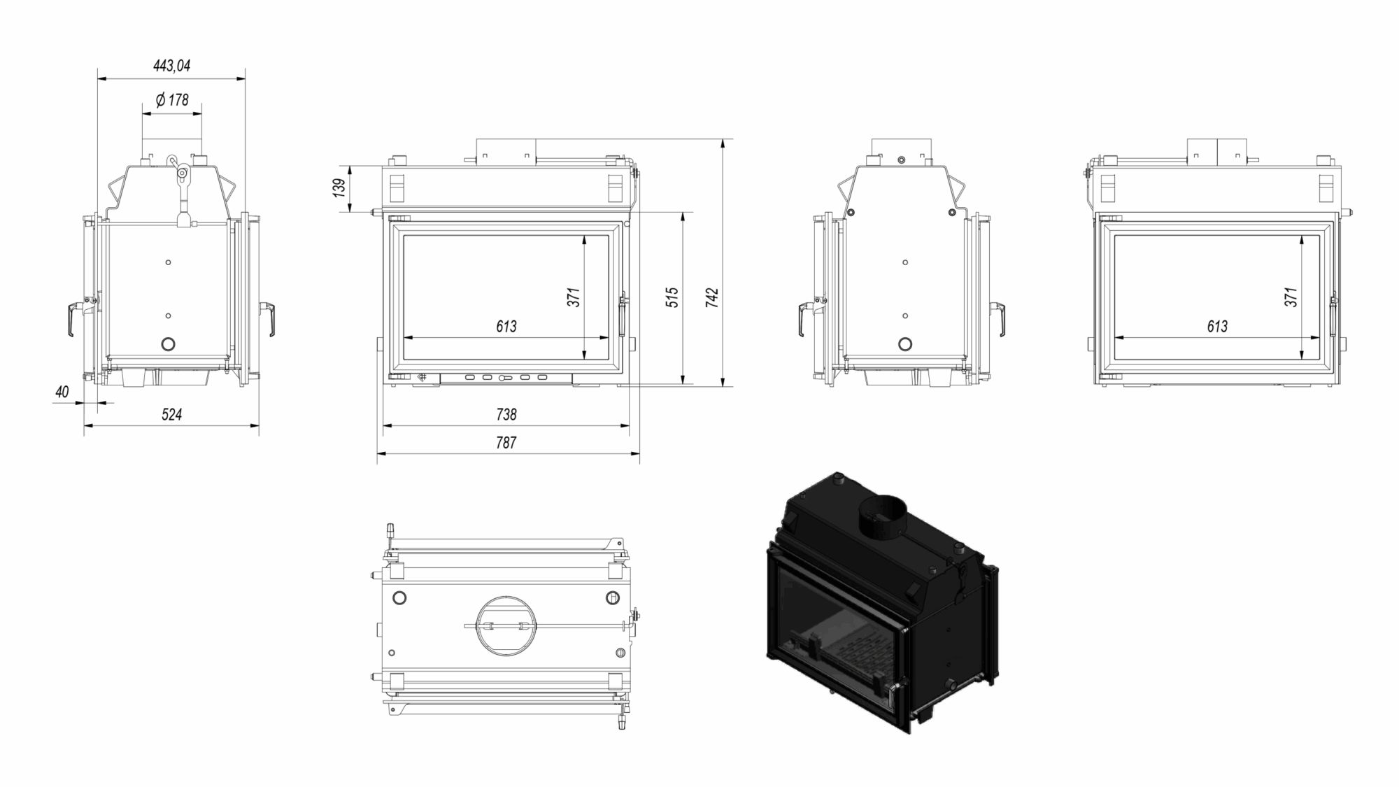 Double Sided Inset Boiler Stove - Image 4