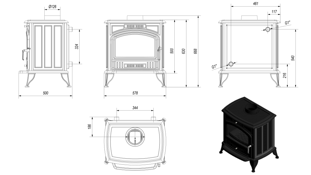 KOZA K6 PW fi 130 - The Stove Shop